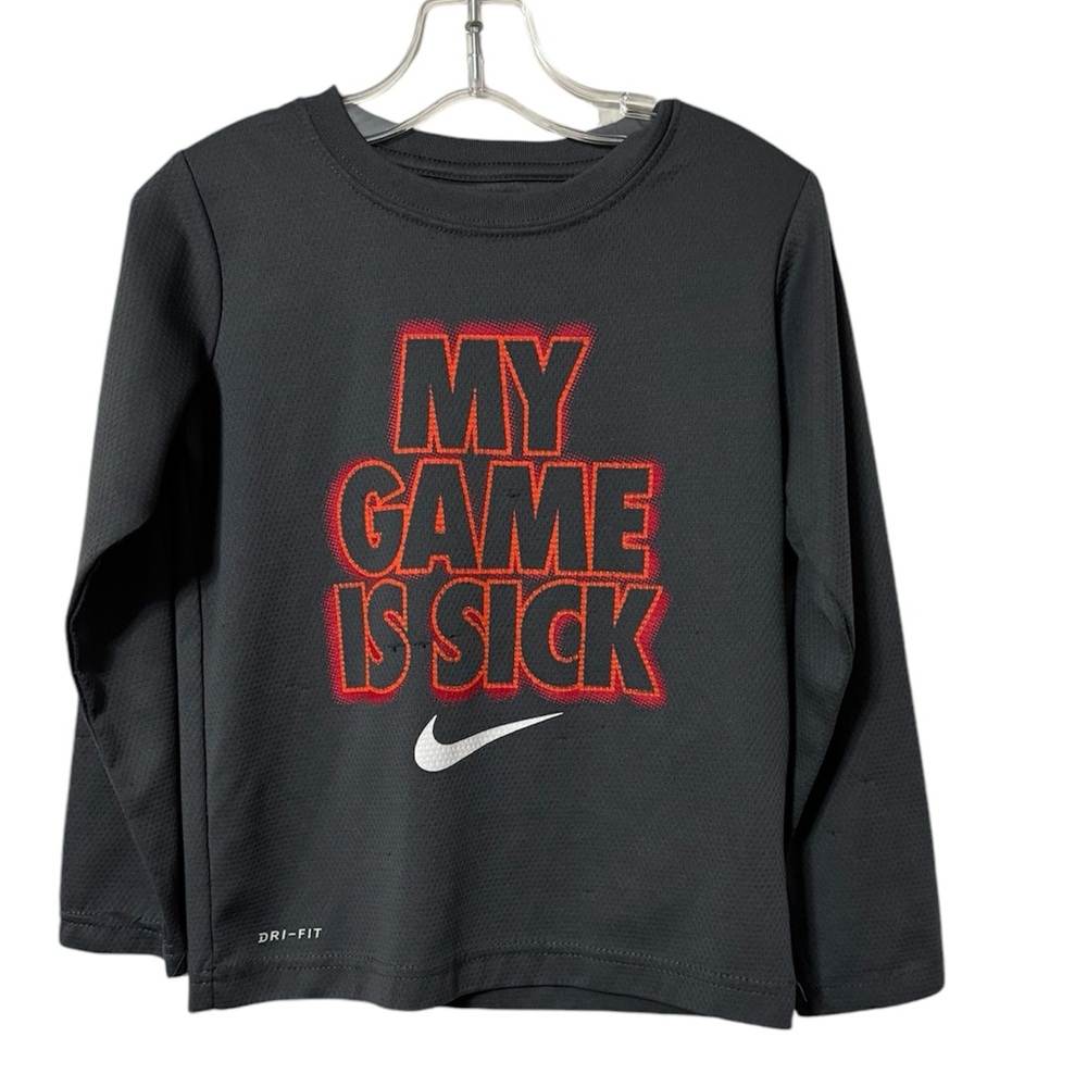Nike Boys Size 5 Gray Long Sleeve Shirt